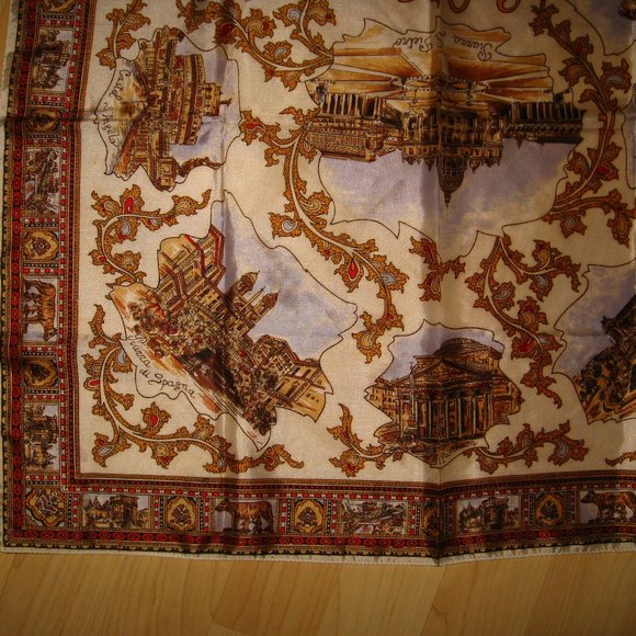 🇮🇹 Rome Italy Vintage 1960's Souvenir Scarf - Picture 6 of 8